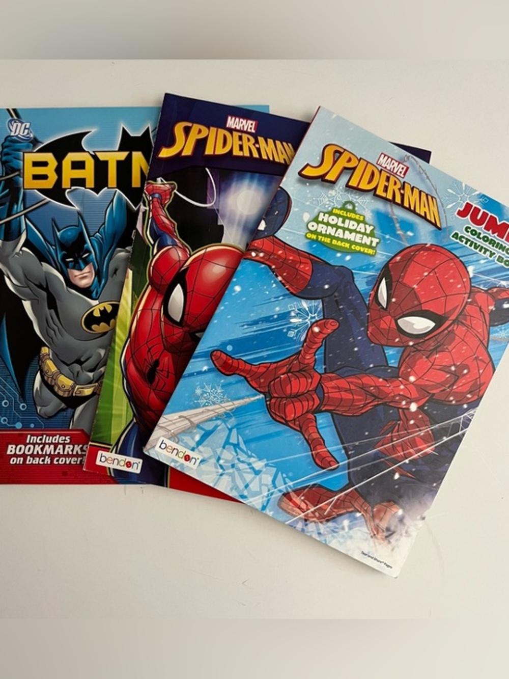 Marvel Super Heroes Spiderman & DC Batman Set of 3 Coloring Activity Jumbo Books